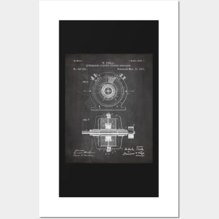 Tesla Generator Patent - Electrician Maker Workshop Art - Black Chalkboard Posters and Art